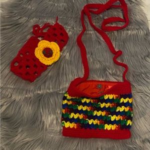 Crochet Cross Body Purse with Hair Accesory